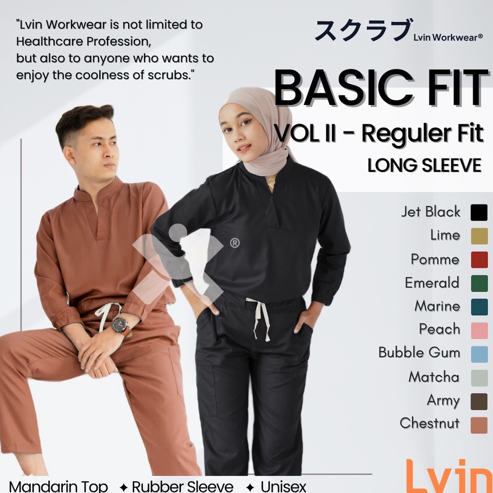FLASH SALE Lvin  Vol II  Baju OKA Mandarin Collar Celana Reguler fit Lengan Panjang  Baju Jaga Set B