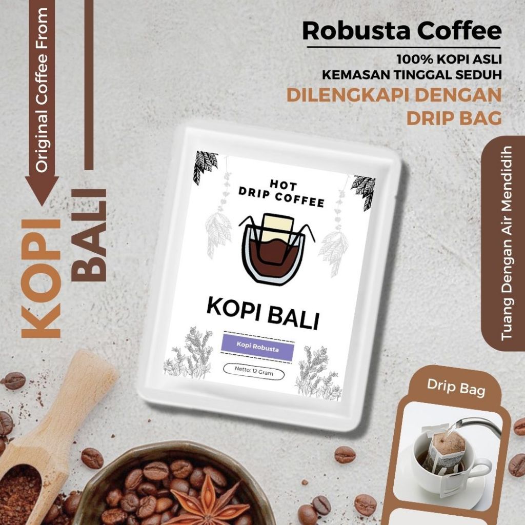 

Kopi Dripbag Bali Bubuk Robusta Original