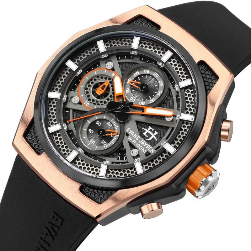 BUY 1 GET 1..JAM TANGAN PRIA EVANS JAYDEN ORIGINAL 9585 RUBBER