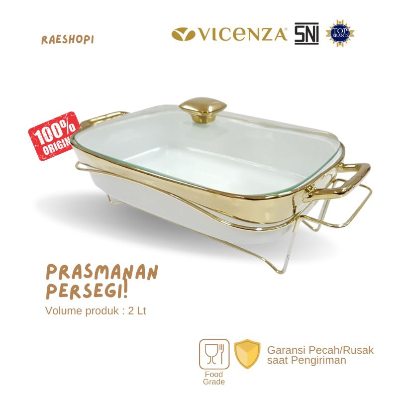 Vicenza Prasmanan Persegi / Penghangat Makanan B760 warna Putih