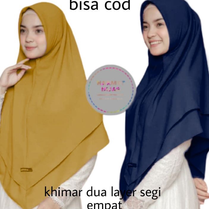 TERBARU Khimar Hijab Jilbab Kerudung Syari Tanpa Pet Dua Layer Diamond Crepe Non Pet