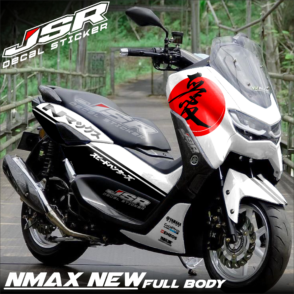 (COD) STICKER NMAX NEW FULL BODY, SKOTLET NMAX TERBARU, STICKER NMAX MOTIF TULISAN JEPANG , BISA CUS