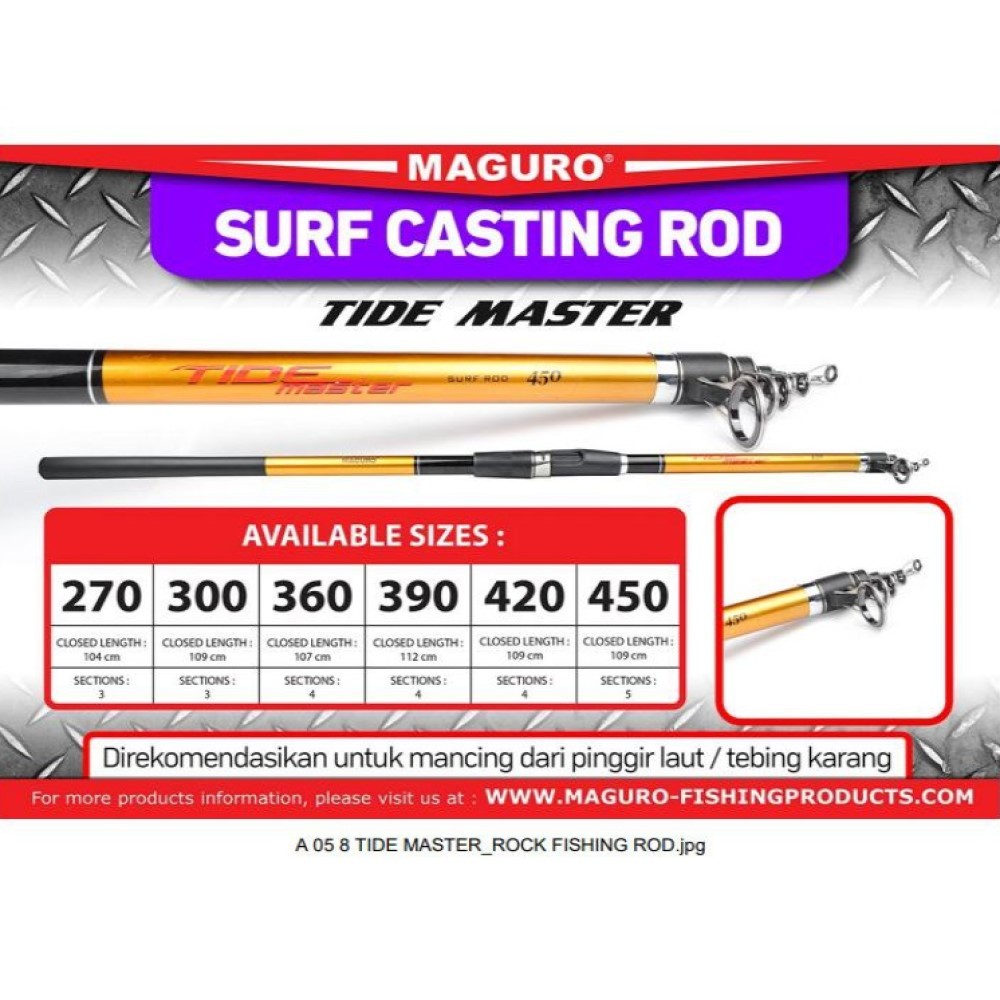 Joran Surf MAGURO TIDE MASTER | Pilih Ukuran | Rod Pasiran | Pinggir Pantai