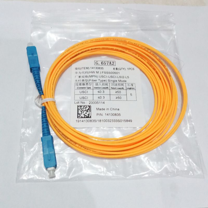 kabel patch cord pigtail fiber optik SC/UPC 5 meter