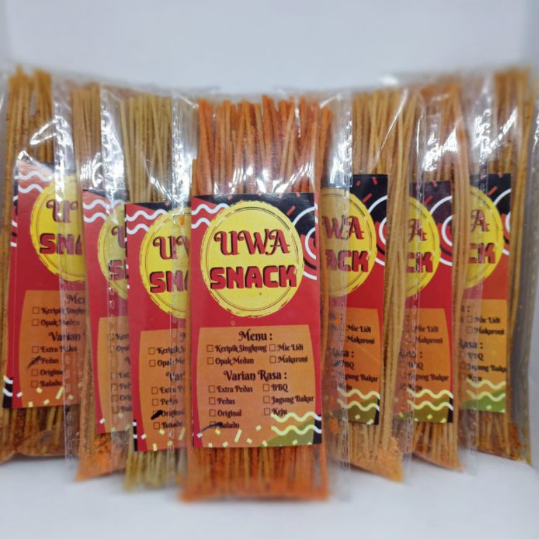 

FREE ONGKIR Mie Lidi Kemasan 4 gram Paket 1Pcs Uwa Snack