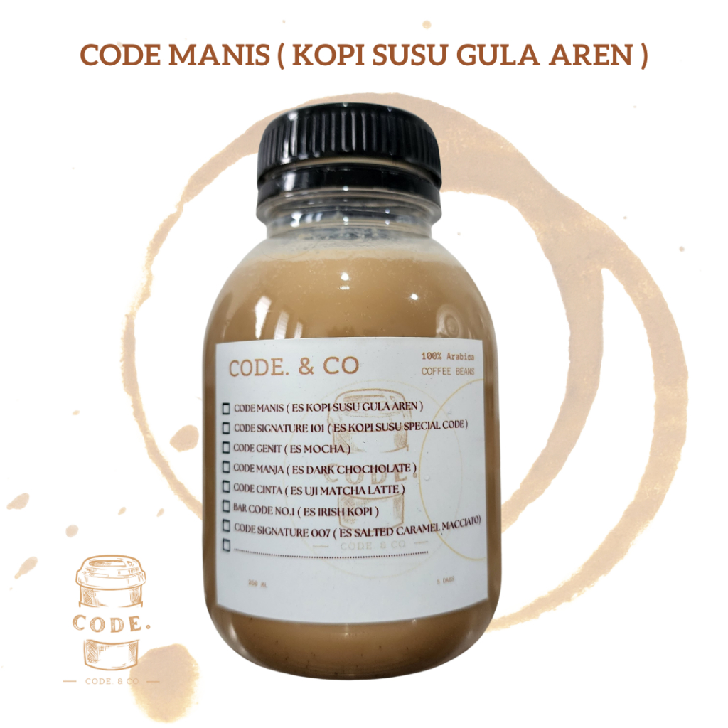 

CODE MANIS ( Kopi Susu Gula Aren ) Botol 250 ml