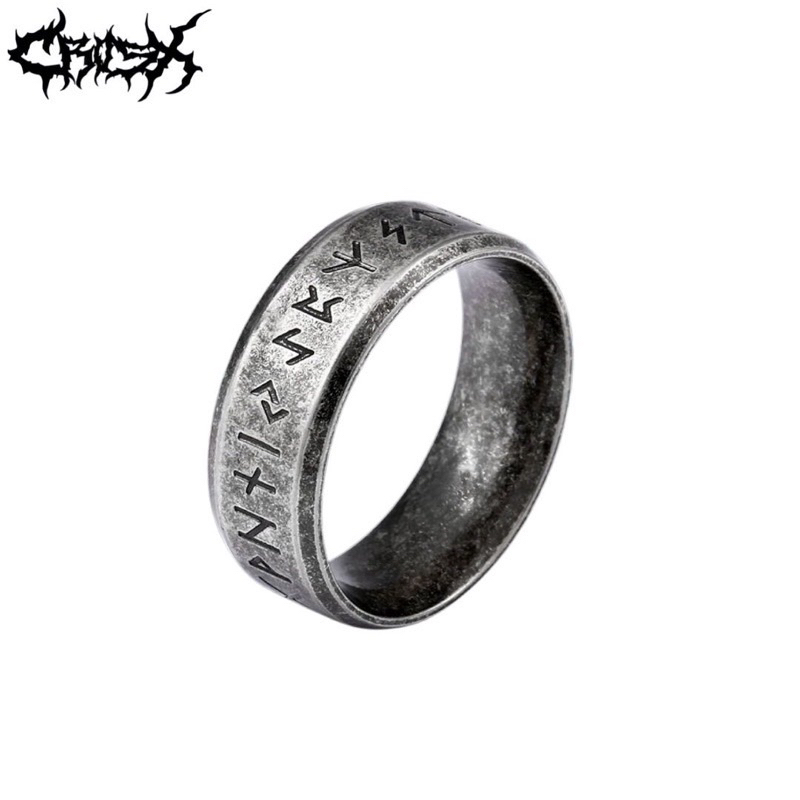 FAVORIT RUNE RING / VIKING RING / VIKING LETTER RING / CINCIN BLACK SILVER RING / CINCIN VIKING /