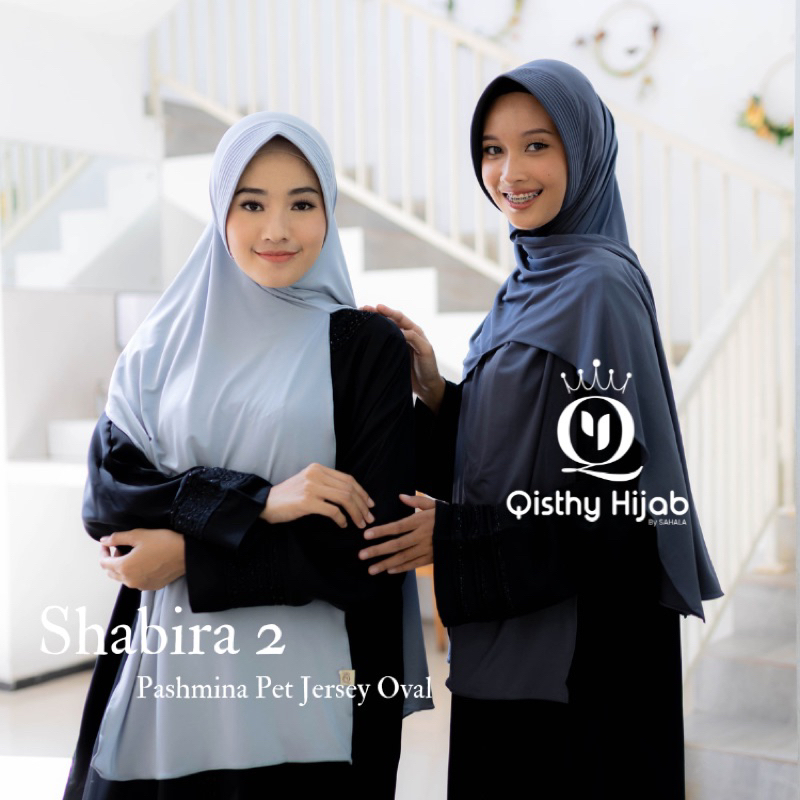 QISTHY HIJAB - SHABIRA2 Pashmina Ped instan Jersey Oval / Qisthy Hijab by Sahala