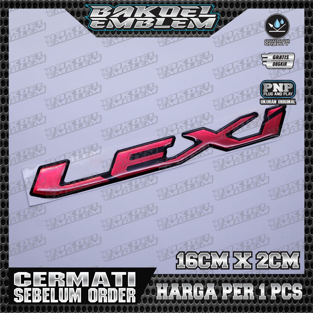 Emblem yamaha lexi / emblem timbul yamaha lexi / emblem merah lexi / emblem yamaha lexi / stiker log