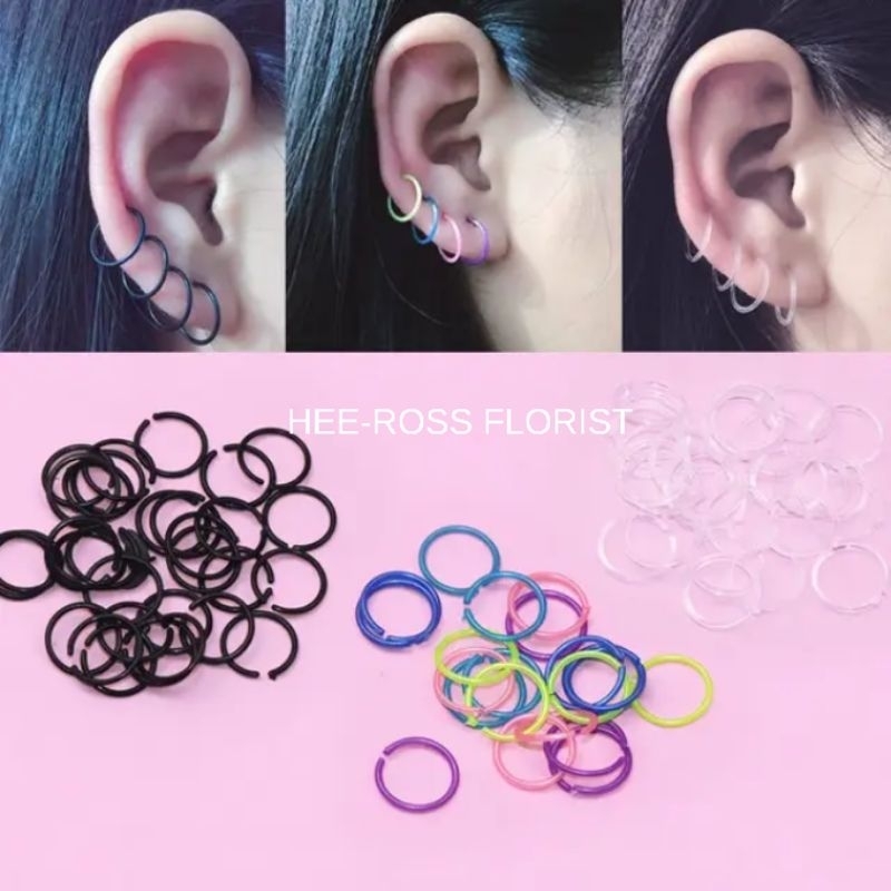 Anting plastik hoop / hoop earrings / anting bulat hoops / hoop plastic earrings