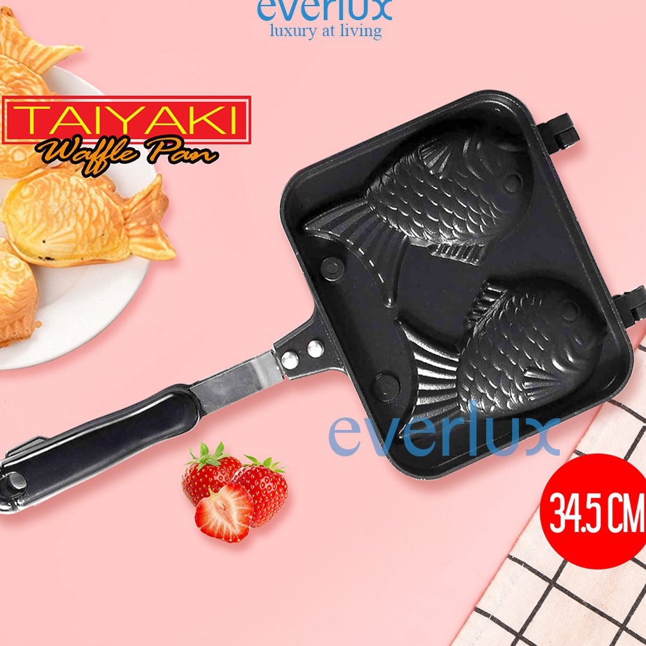 Terlaris Cetakan Kue Bungeopppang TAIYAKI WAFFLE MAKER GHC55 Anti lengket Loyang Wafel pan bentuk 2 