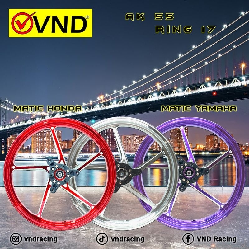 Velg VND AK55 AK 55 Mio Beat Scoopy Vario 110 125 150 ring 17