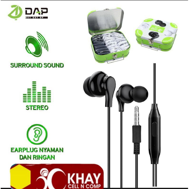 Headset Kabel DAP DH-F29 Stereo Earbuds Garansi Original DAP 1 Tahun
