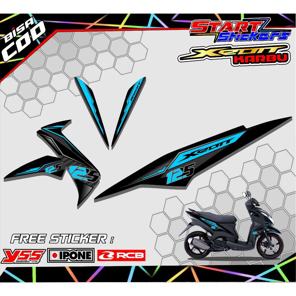 STRIPING VARIASI YAMAHA XEON KARBU 125 / STICKER LIST MOTOR YAMAHA XEON KARBU