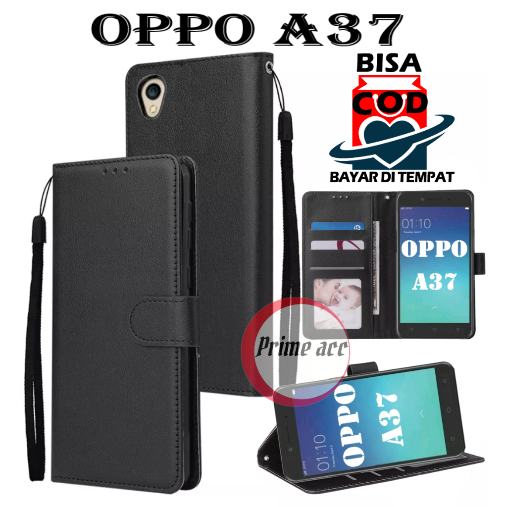 flip case OPPO A37 leather case casing dompet handphone