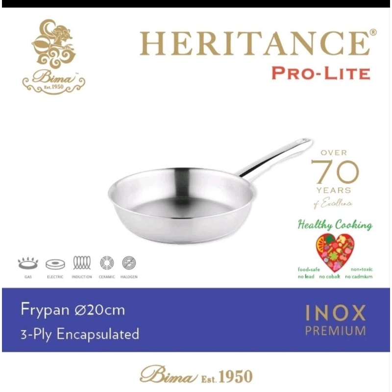Preloved Bima Heritance Pro Lite Fry Pan 20 cm panci wajan stainless
