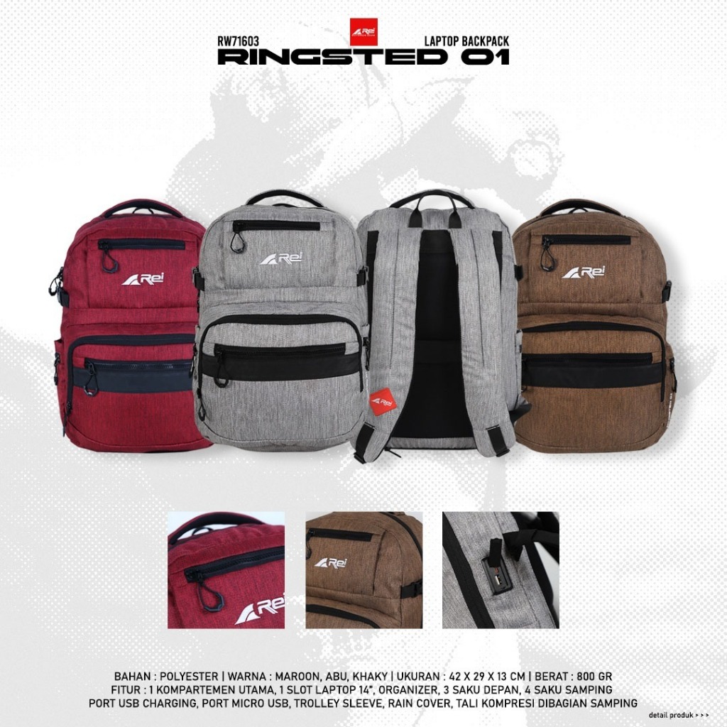 Tas Ransel Laptop Ringsted 0.1 Arei Outdoorgear
