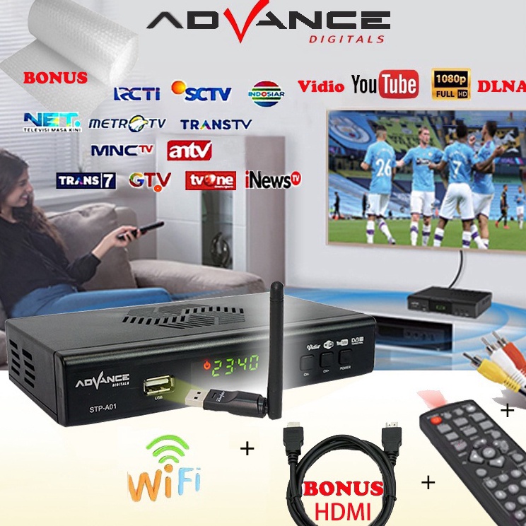 wT Garansi 1 TahunAdvance STP Set Top Box TV Digital Receiver Penerima Siaran Full HDkabel HDMISTB W