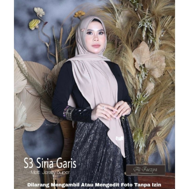 973 JILBAB AL FAEZYA S3 SIRIA GARIS JERSEY SUPER/HIJAB AF ALFAEZYA ORI BY BUNYAMIN