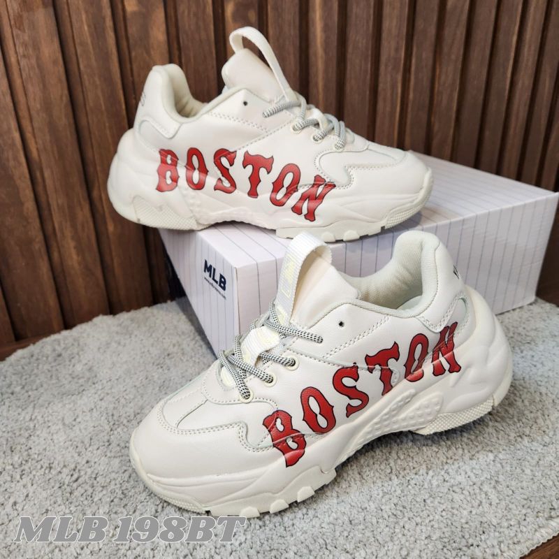 Sepatu sneakers MLB Boston Beige Red kode mlb-199 Boston