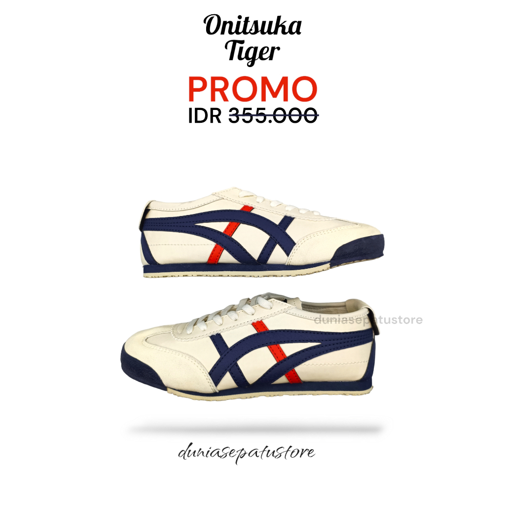 Sepatu Onitsuka Tiger Wanita Sneakers Flat Pria Bahan Kulit Sintetis Sepatu Tali Cewek