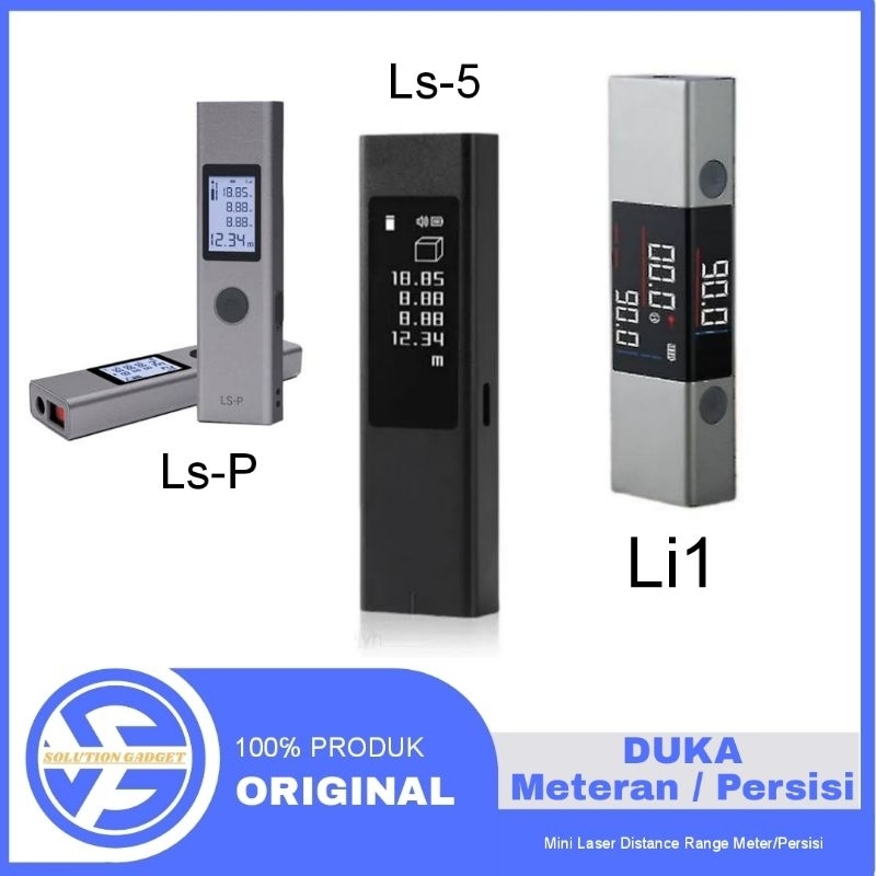 DUKA LS-P / LS5 / LS 6 / LS-LI1Rangefinder Pengukur Jarak Volume Area - Meteran Digital