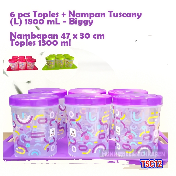Toples Tuscany Large Set 6 Pcs Aesthetic Free Nampan Toples Snack Lebaran