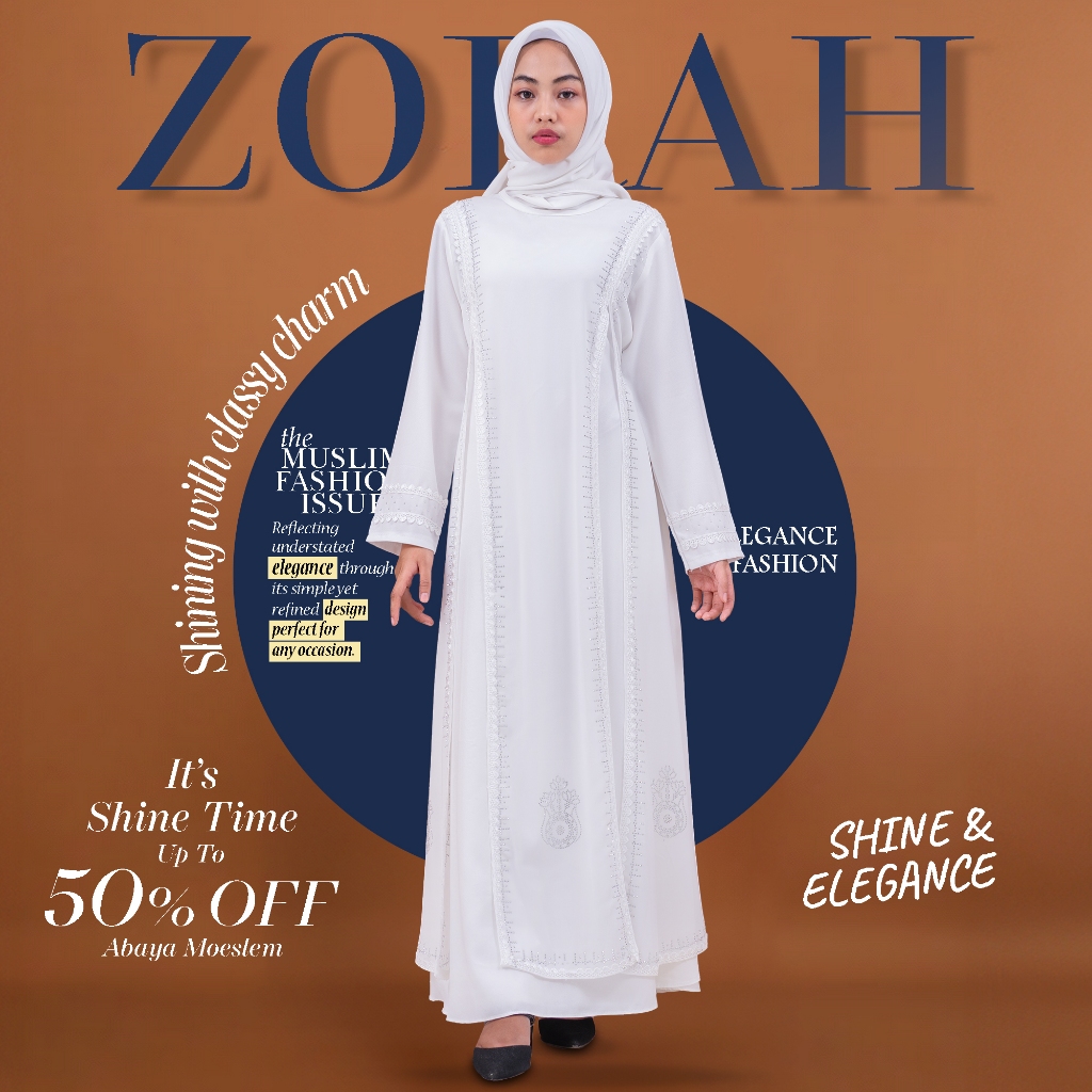 ZORAH • Abaya putih turkey premium simple elegan terbaru | Gamis putih wanita kekinian | Maxi dress arab broken white perempuan dewasa dan remaja muslimah ukuran M L XL XXL LD 120 untuk hari raya lebaran haji manasik dan umroh