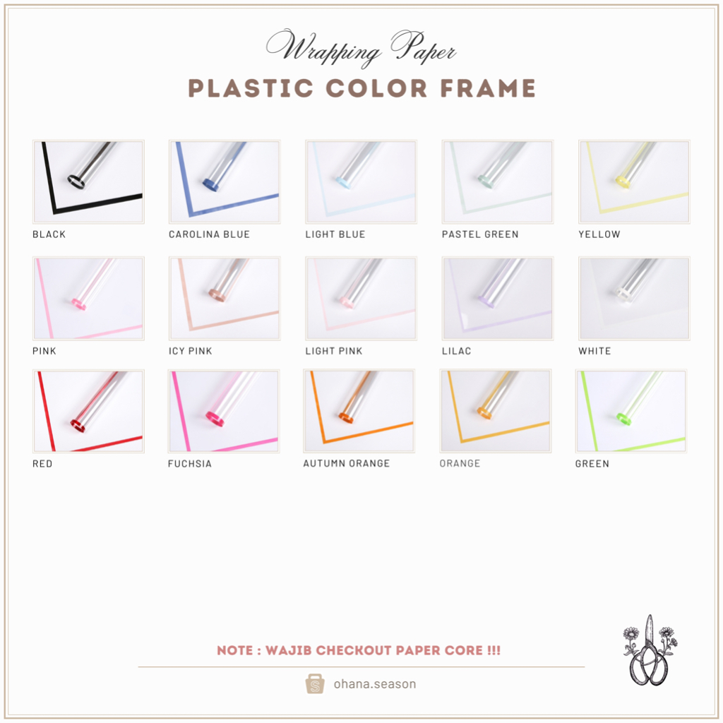 

Ohana Season Floral Wrapping Paper | Kertas Bunga | Plastic Color Frame Cellophane 58 x 58 cm