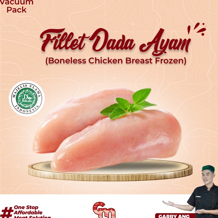 

Terlaku Fillet Dada Ayam Tanpa Kulit Tulang Boneless Chicken Breast Premium 1kg