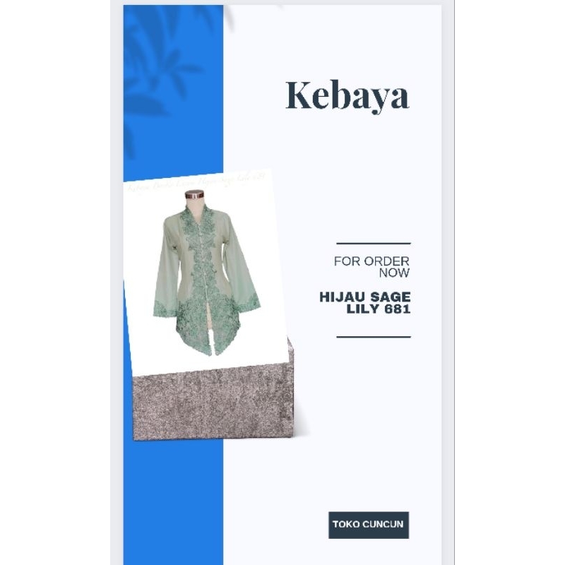 KEBAYA ENCIM BORDIR HIJAU SAGE LILY 681 Kebaya modern Atasan kebaya