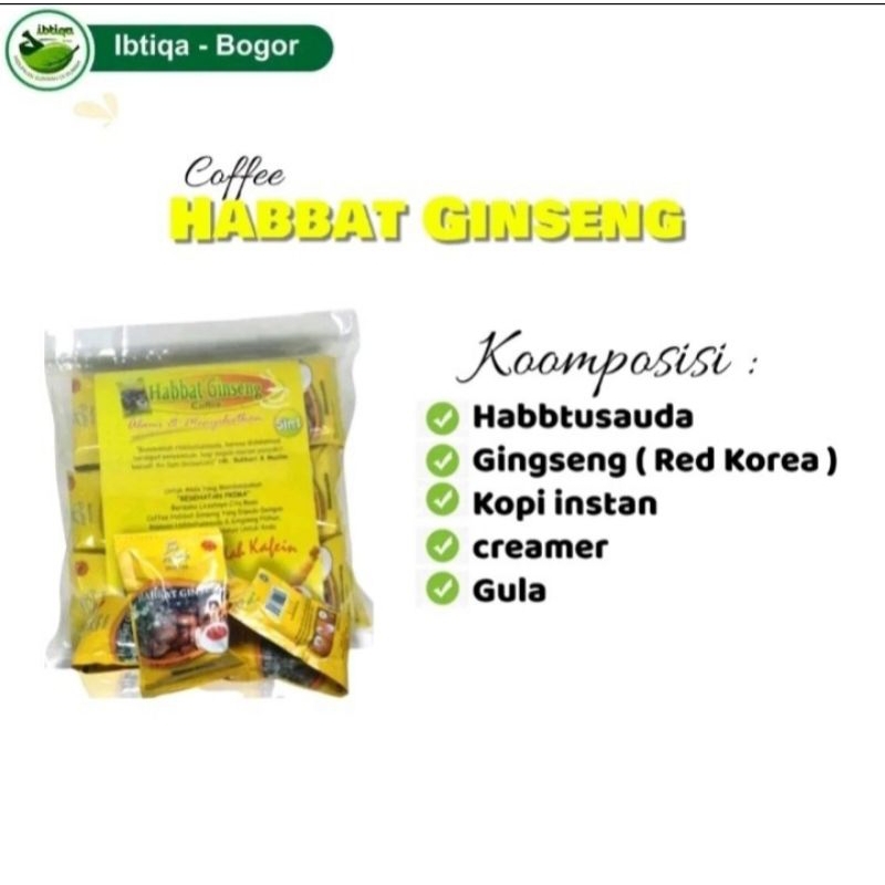 

Kopi Habbats Ginseng Coffee 5in1 - Per 1pack isi 30 sachet - Kopi Kesehatan Asli 100% Di Jamin Original