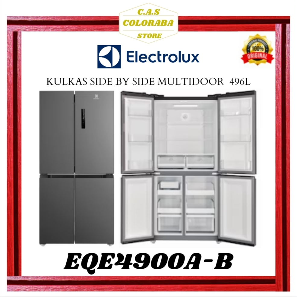 KULKAS ELECTROLUX EQE4900A-B KULKAS SIDE BY SIDE INVERTER EQE4900AB EQE4900 EQE 4900 A B KULKAS 4 PINTU ELECTROLUX