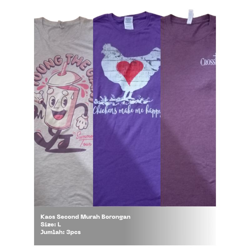 Kaos Second Branded Murah Borongan (3pcs)