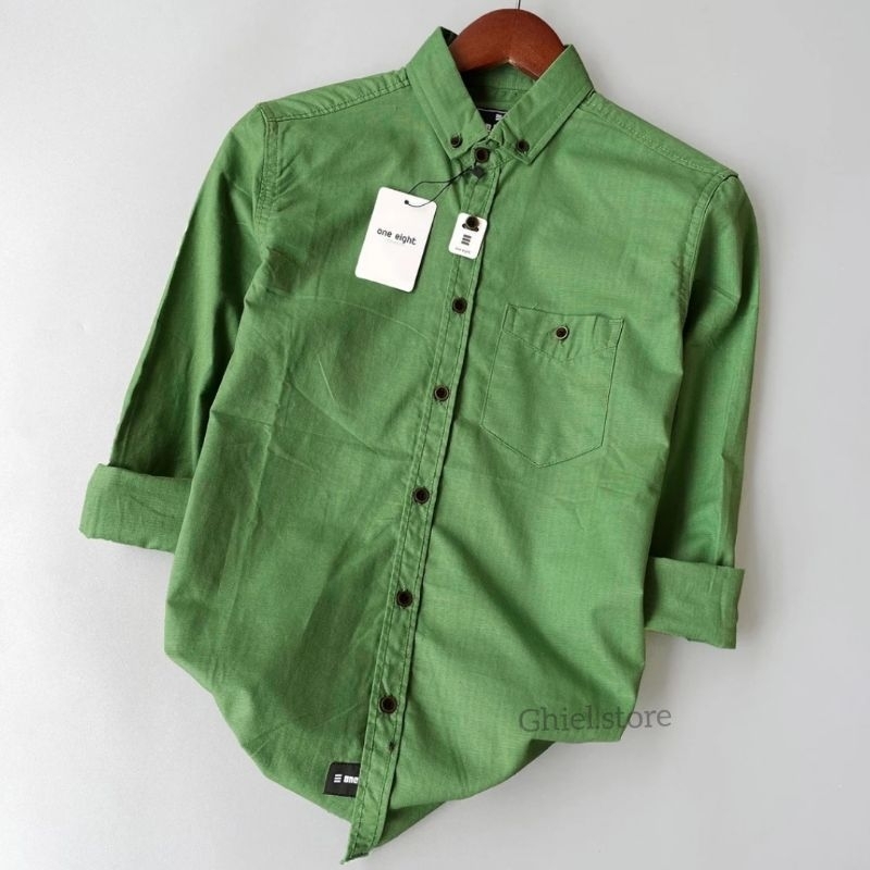 HIJAU SAGE KEMEJA POLOS SAGE PREMIUM LENGAN PANJANG ORIGINAL KEMEJA COWOK