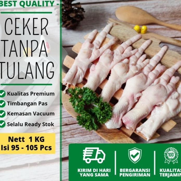 

55 COD Ceker Tanpa Tulang 1 Kg Boneless Chicken Feet Korean Food Daging Ceker Ayam Broiler Segar Tanpa Tulang