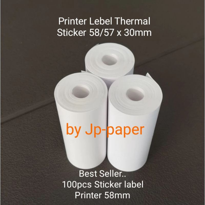 

Kertas Sticker Label Thermal 57X30 58X30 Coreles isi 100roll/box