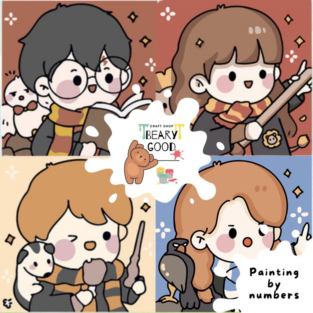 

[BearyGood] Harry Potter Canvas Painting by Number /Melukis Mewarnai Nomor/ Painting kit anak