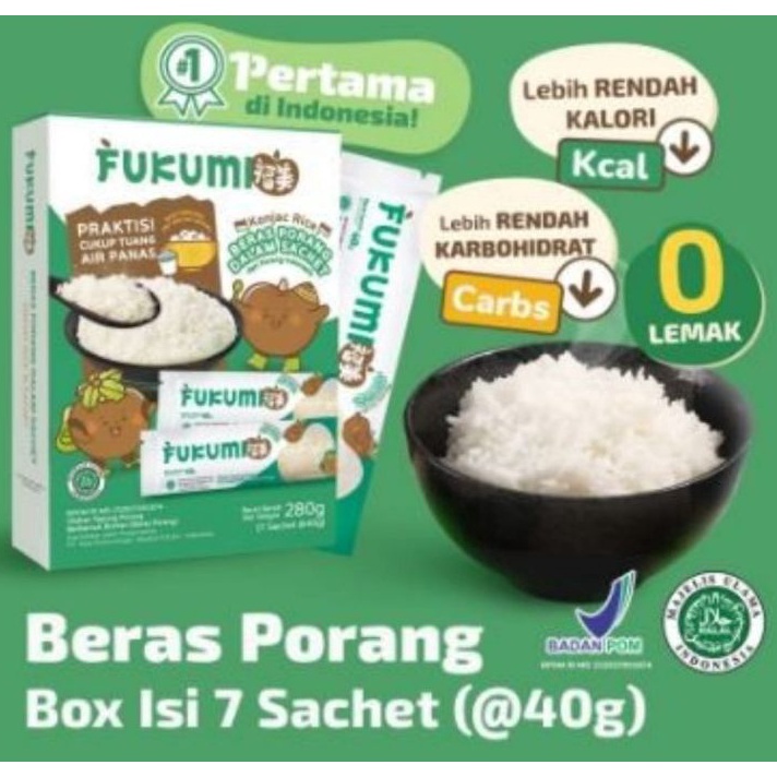 

Terlaku Fukumi Beras Porang Box Sachet 28gr isi 7 Sachet