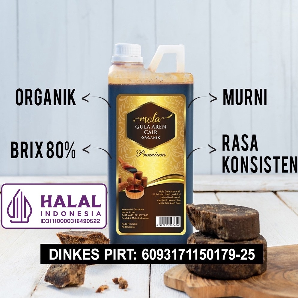 

HEMAT PROMO Mola Gula Aren Cair Premium Organik 1 liter