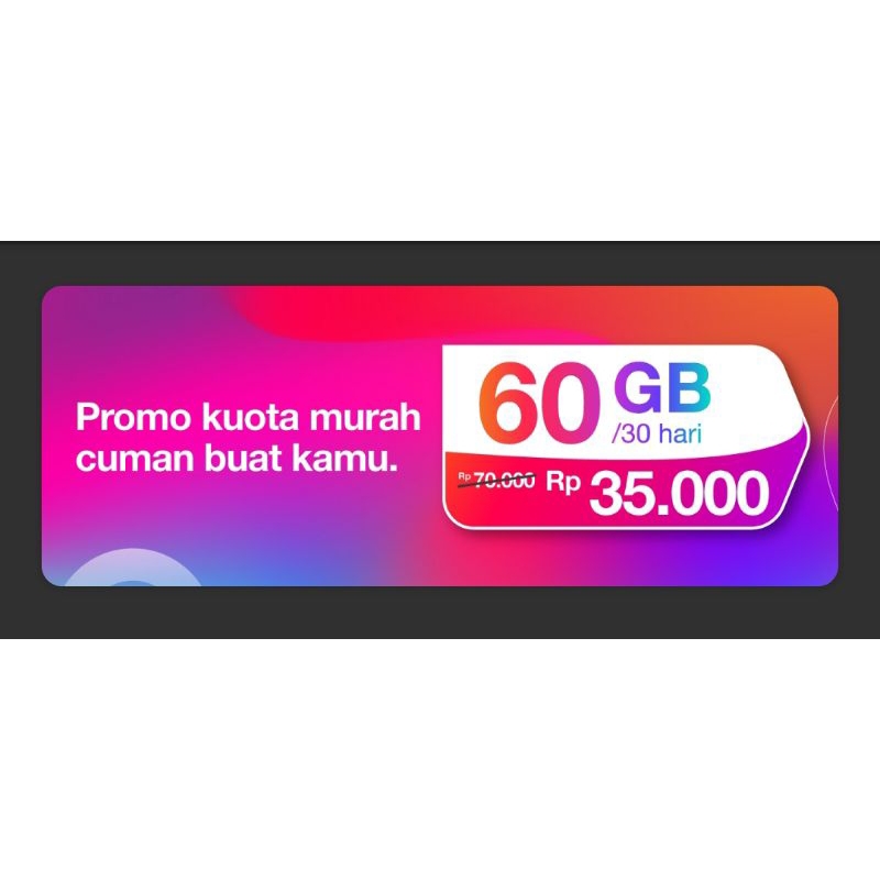 Kartu Tri Sakti 60gb 35rb 30 hari