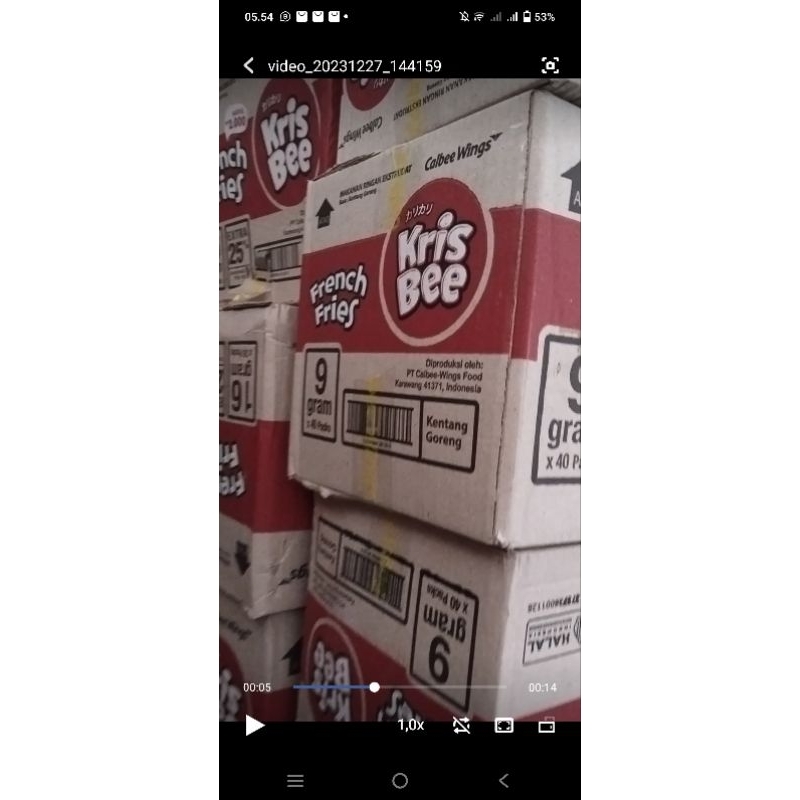 

krisbee kris bee chiki kentang goreng snack makanan ringan isi 9gr x 40 pcs