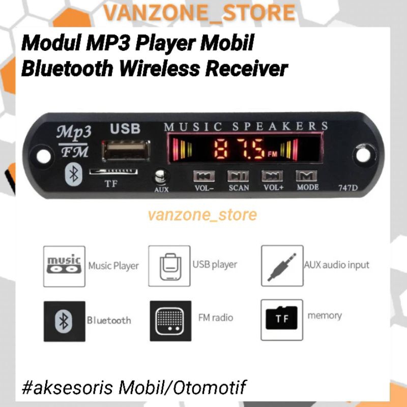 Modul Bluetooth Speaker Mobil Amplifier MP3 Player Wireless USB AUX FM Radio