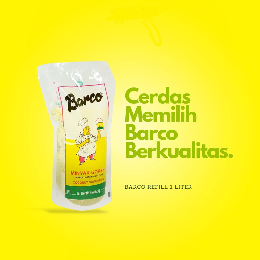 

BAYAR DITEMPAT MINYAK GORENG KELAPA BARCO 1L POUCH COCONUT OIL