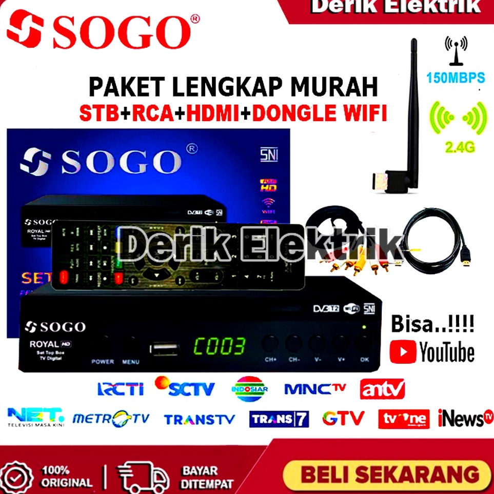 Paling popular SET TOP BOX TV DIGITAL SOGO DVB T2 EWS UHF HD  ALAT TV DIGITAL SET TOP BOX  STB TV DIGITAL  SET TOP BOX DIGITAL  SET BOX TV  SET BOX TV DIGITAL  SET BOX  SET BOX TV DIGITAL RECEIVER TV l Premium