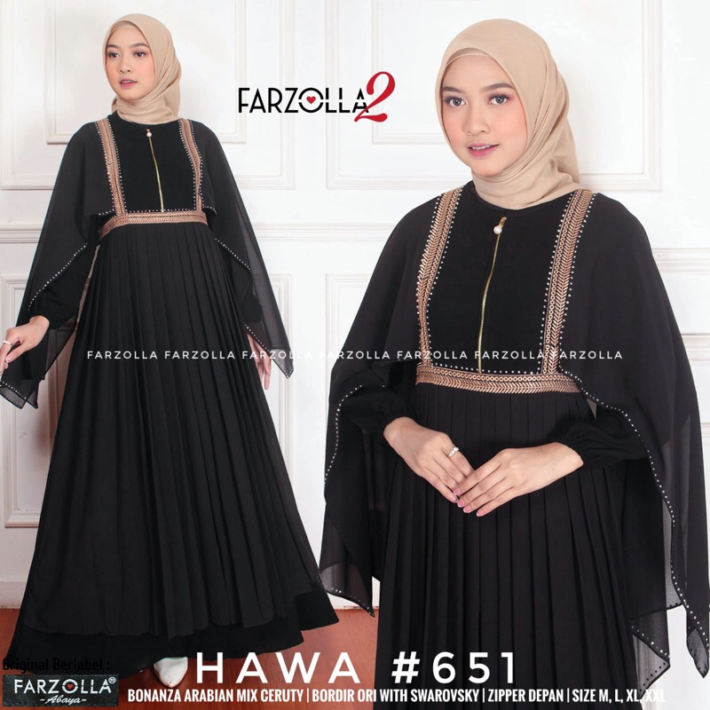 Abaya Turkey | Hawa #651 | Busana Arab Muslimah Original by Farzolla