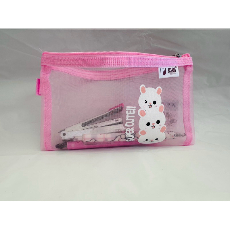 

(BISA COD) Tempat Pensil Zipper Karakter Anak Anak -Dompet Pensil Lucu Motif Tempat Makeup Model Jaring Transparan dan Multicolour Cute