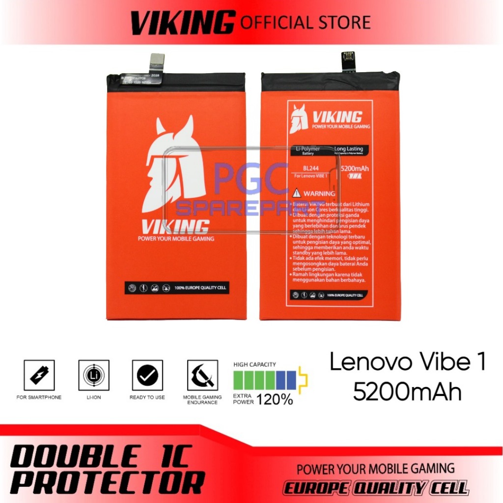Baterai Double Power Viking BL-244 / BL 244 - LEN Vibe P1 / P1C58 / P1A41 / Vibe P1 Turbo / P1A42 / 