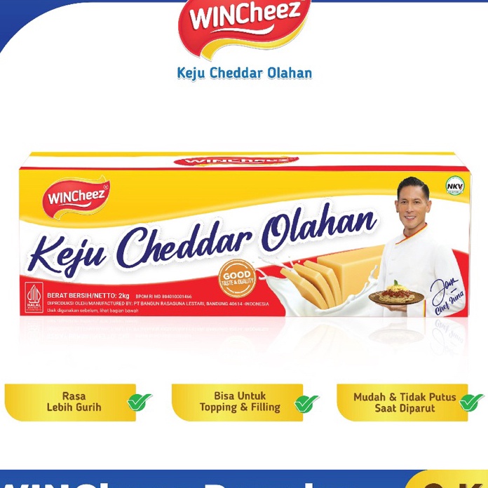 

KODE 77 Keju Wincheez Cheddar 2kg KEMASAN BARU