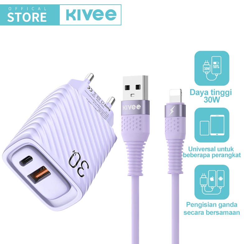 11 sale HOT KIVEE kepala charger iphone Fast Charging 3W Macaron Charger Type C Micro USB